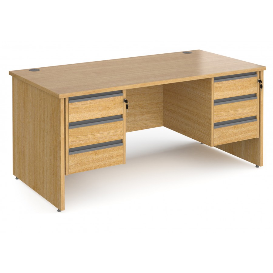 Harlow Panel End Straight Desk with 2 x Three Drawer Pedestals